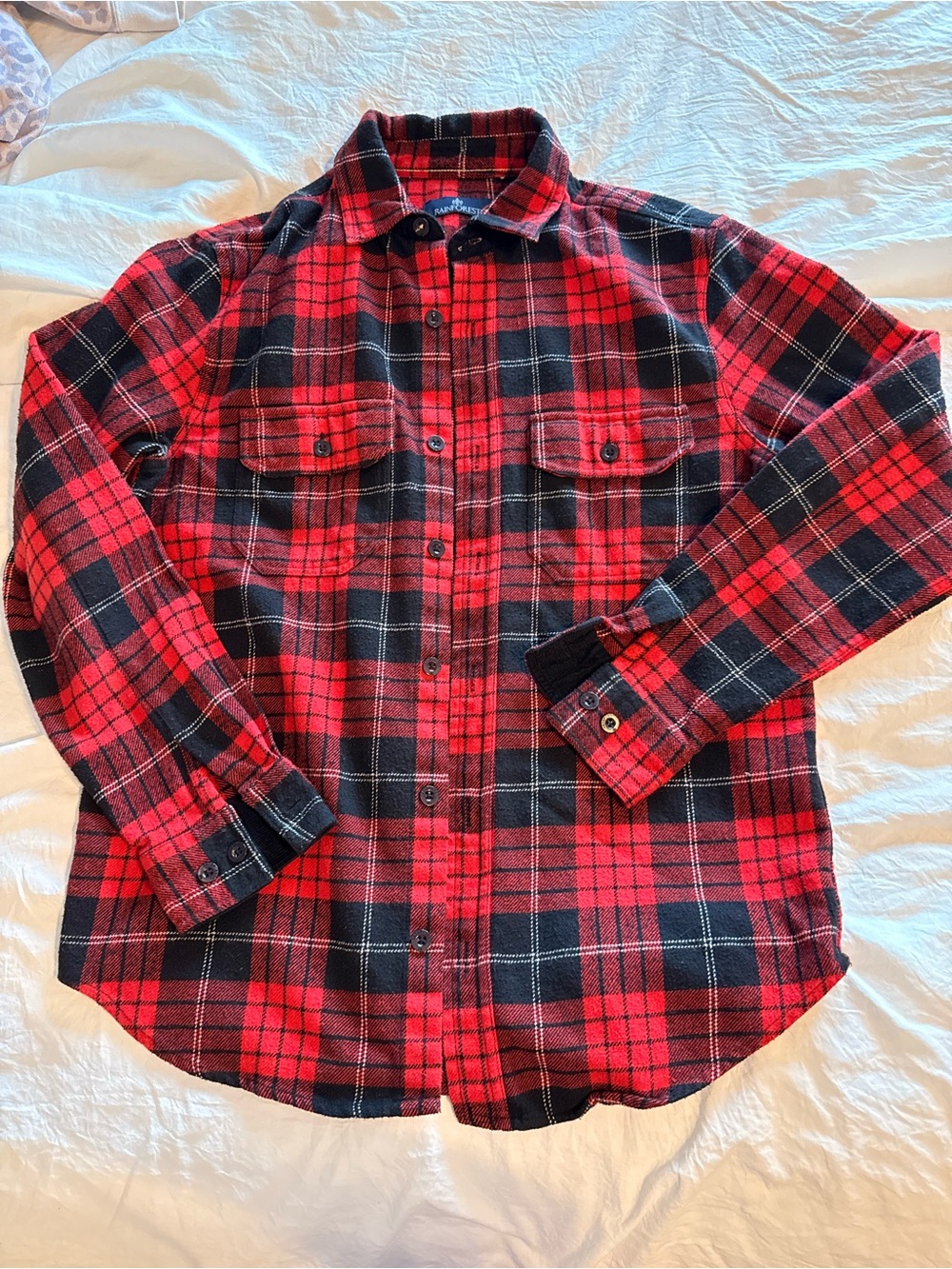 RAINFOREST Red & Black Plaid Flannel